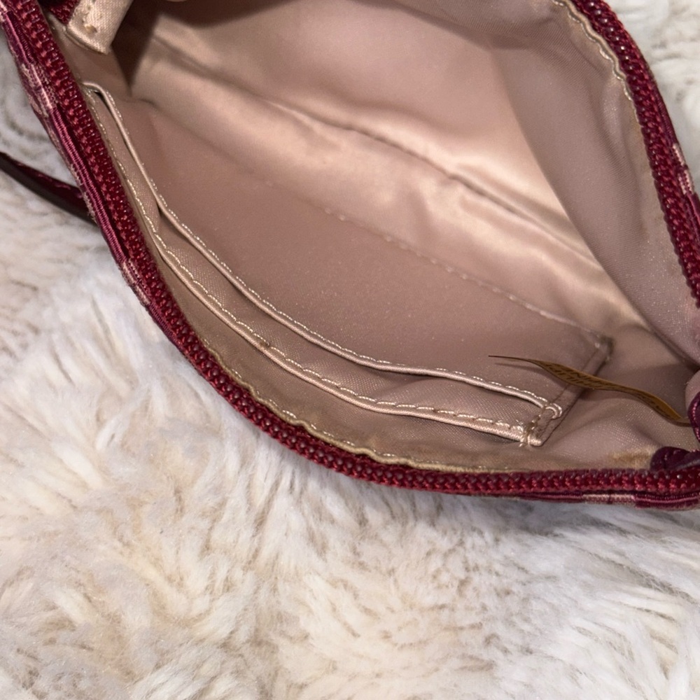 Coach Red Monogram Patterned Wristlet - Picture 10 of 11